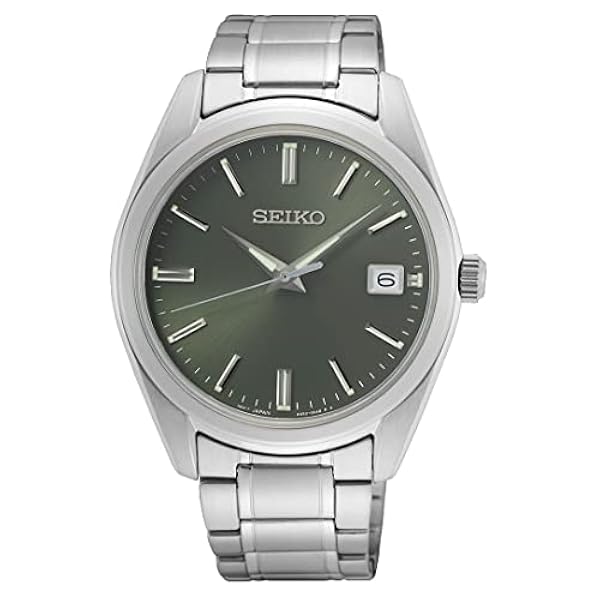 Seiko Analog kvartsklocka för män med rostfritt stål armband SUR527P1, silver, Armband